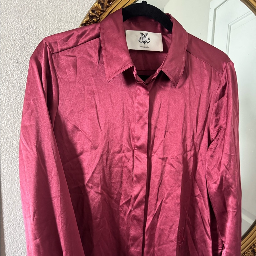 DMN Paris Regina Button Down in Burgundy